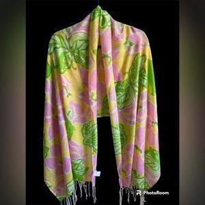 RARE VINTAGE LILY PULITZER SILK CASHMERE SCARF/WRAP